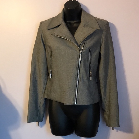 Fabrizio Gianni Asymmetrical Moto Zipper Detail jacket Gray/silver size Small - Picture 1 of 16